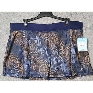 SOFIBELLA Women's 1X Tropical Blue NWT  13" Airflow Tennis Golf Skort